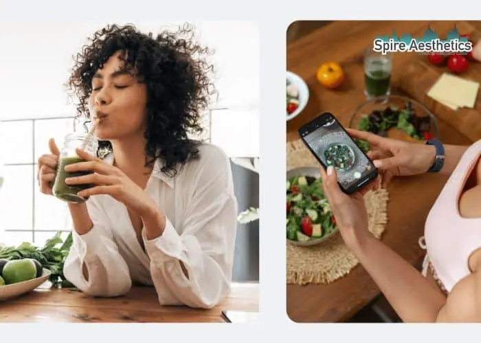 Image of woman looking into her diet and fat freezing Hatfield to improve her health