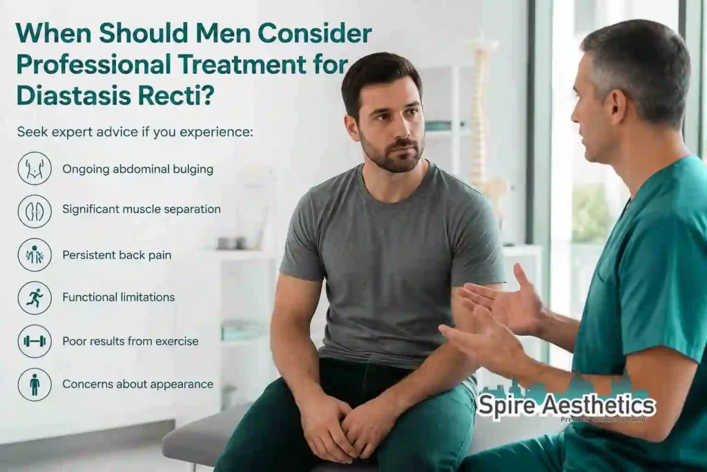 When Should Men Consider Professional Treatment for Diastasis Recti Hatfield?